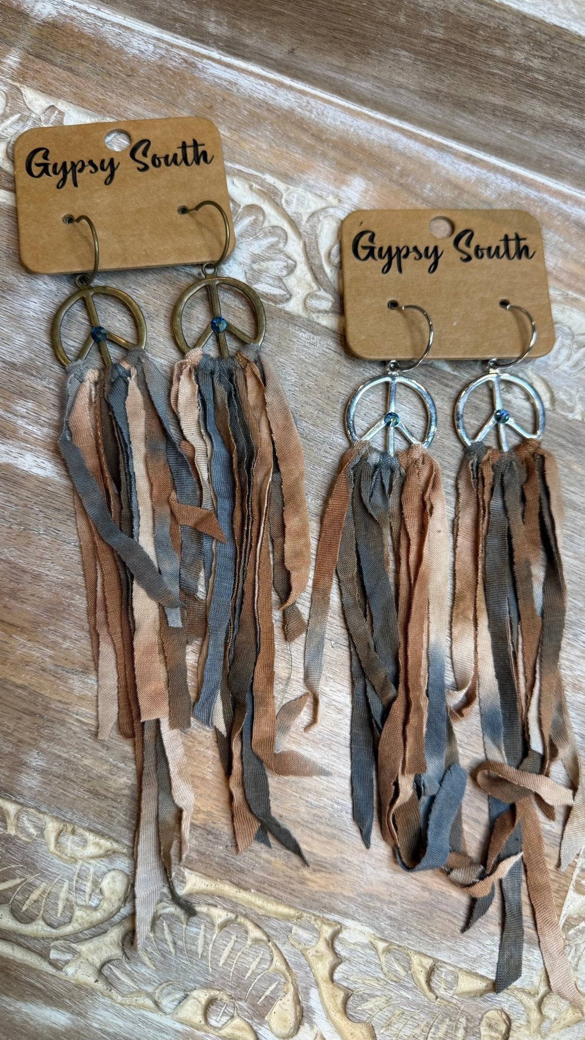 Peace with Tassel Earring - Vintage Vault Boutique