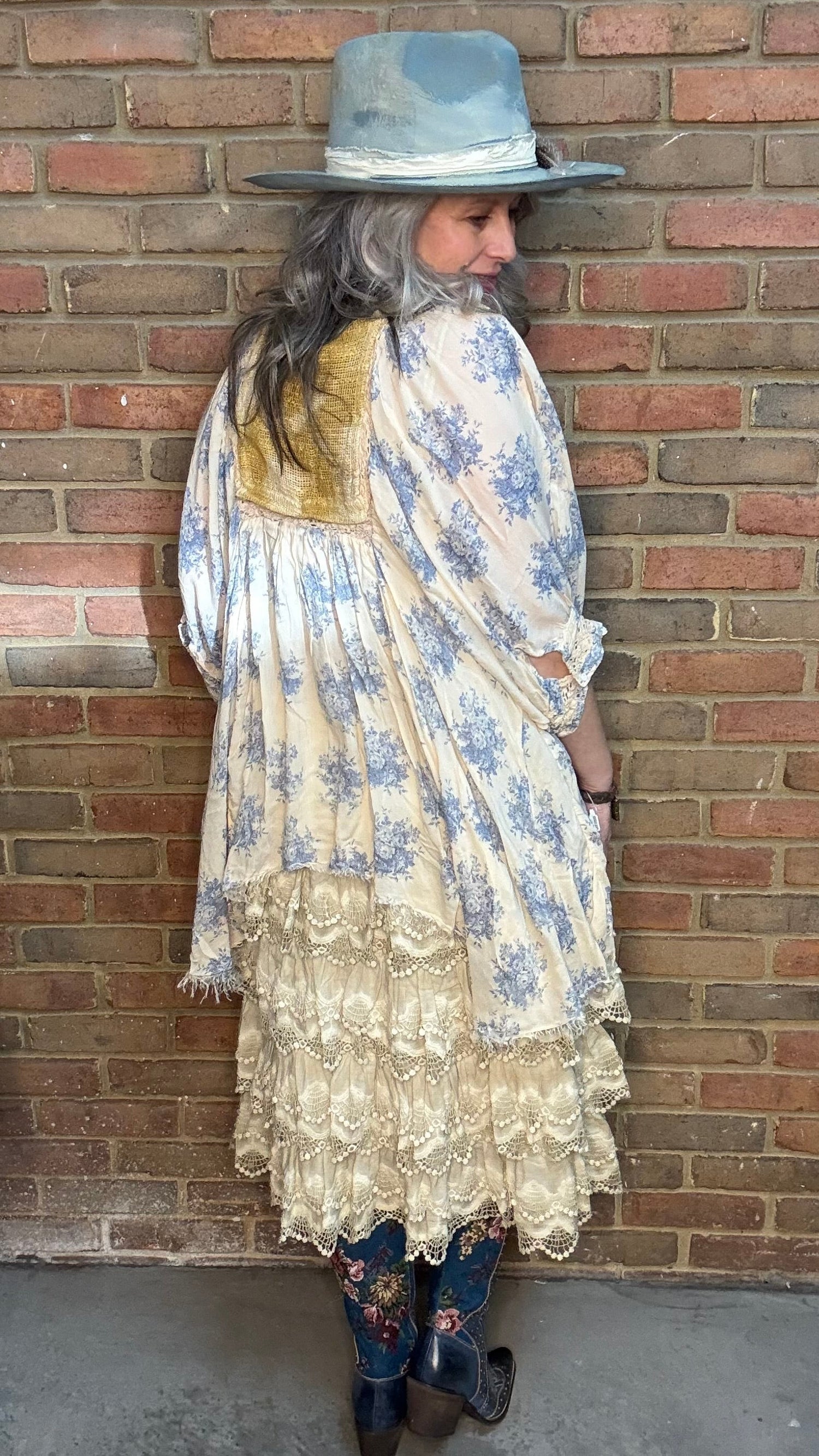 Vintage Slip Dress Tea Stain