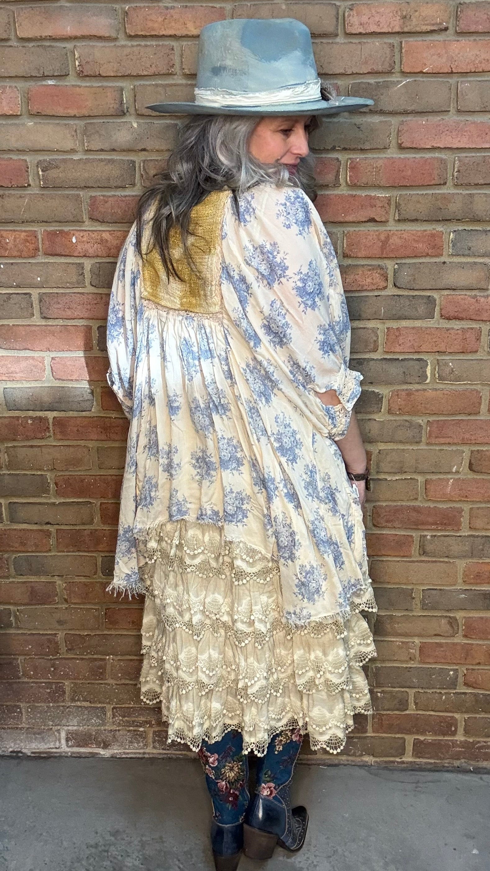 Vintage Slip Dress Tea Stain