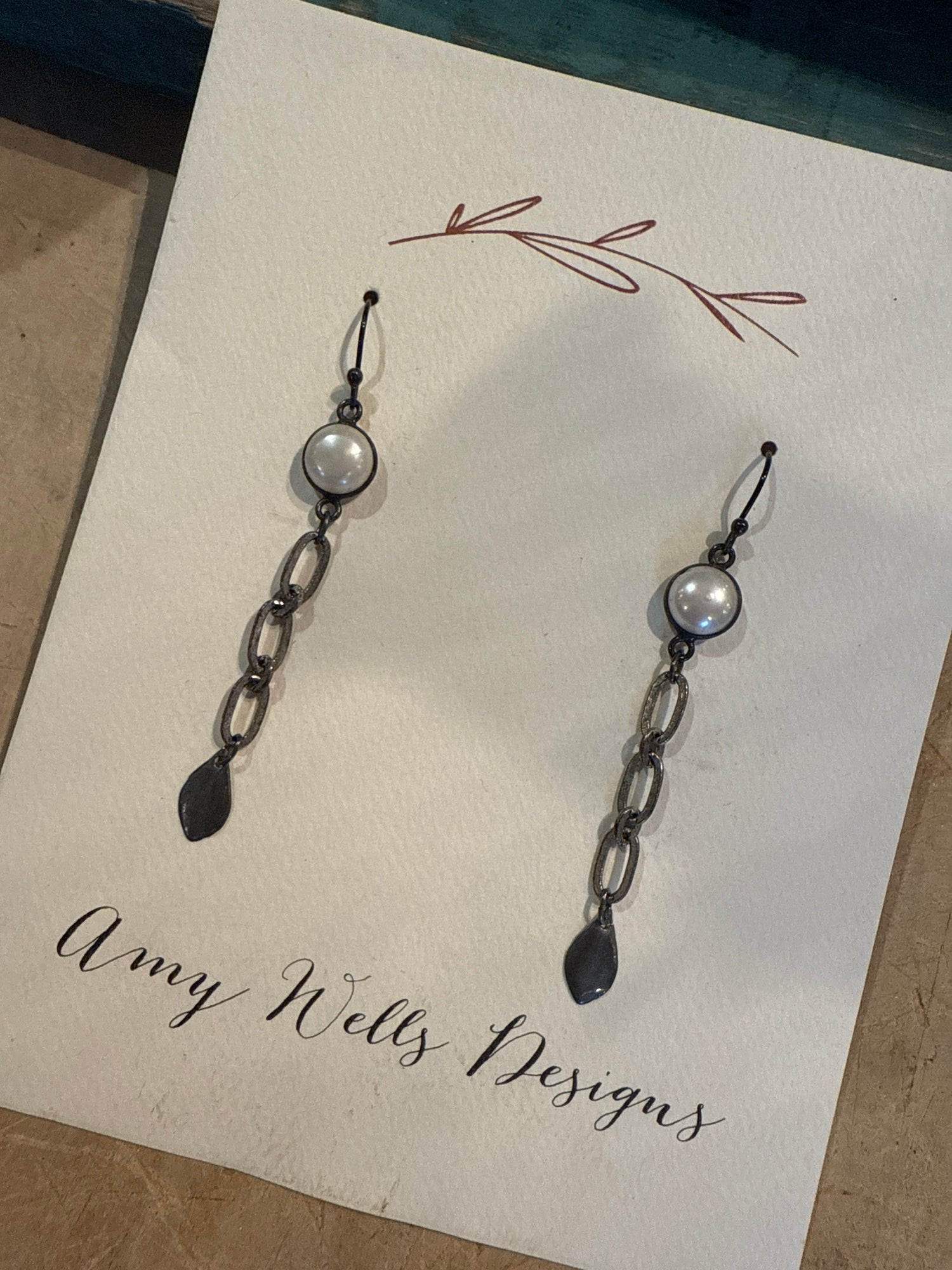 Freshwater Pearl Bezel Earrings