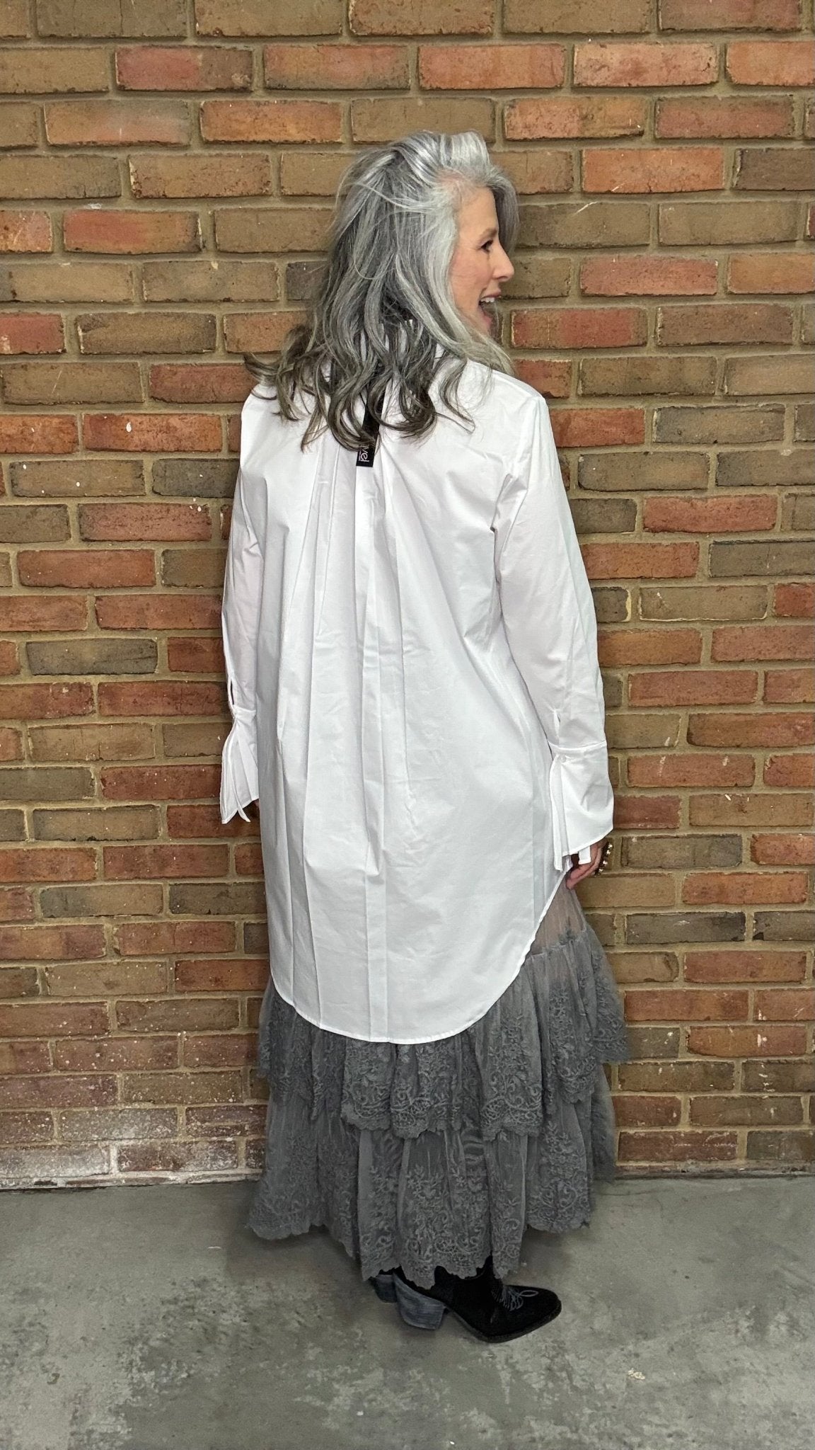 White X - Long Pointed Collar Shirt - Vintage Vault Boutique