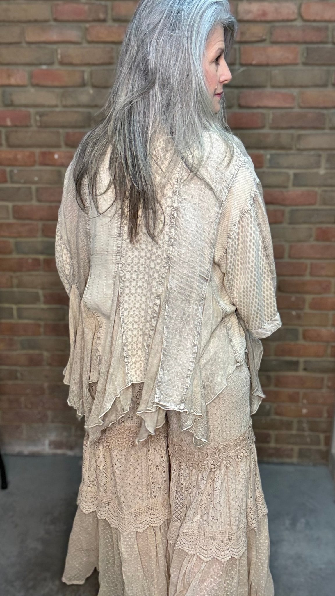 Mixed Pattern Kimono - Vintage Vault Boutique