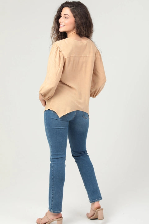 Ivory on Sand Embroidery Top