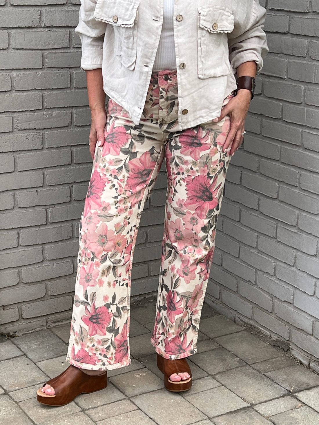 Reversible Floral/Beige Pant