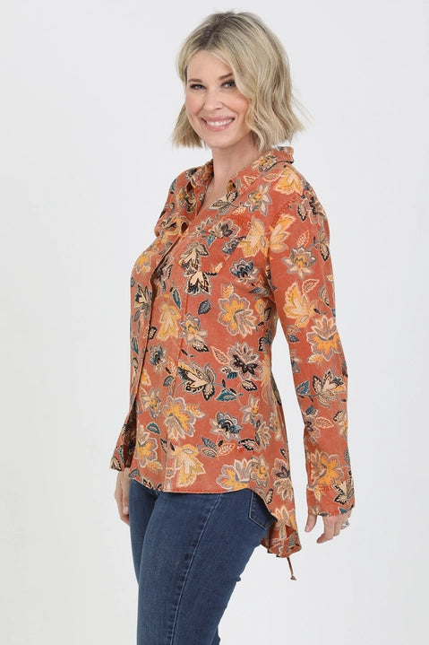 Brown Corset Back Western Top