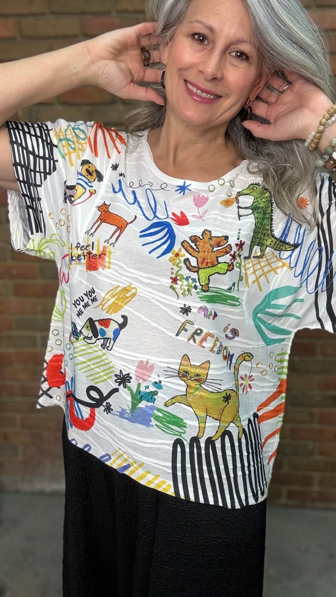 Freedom Park Round Neck Top - Vintage Vault Boutique