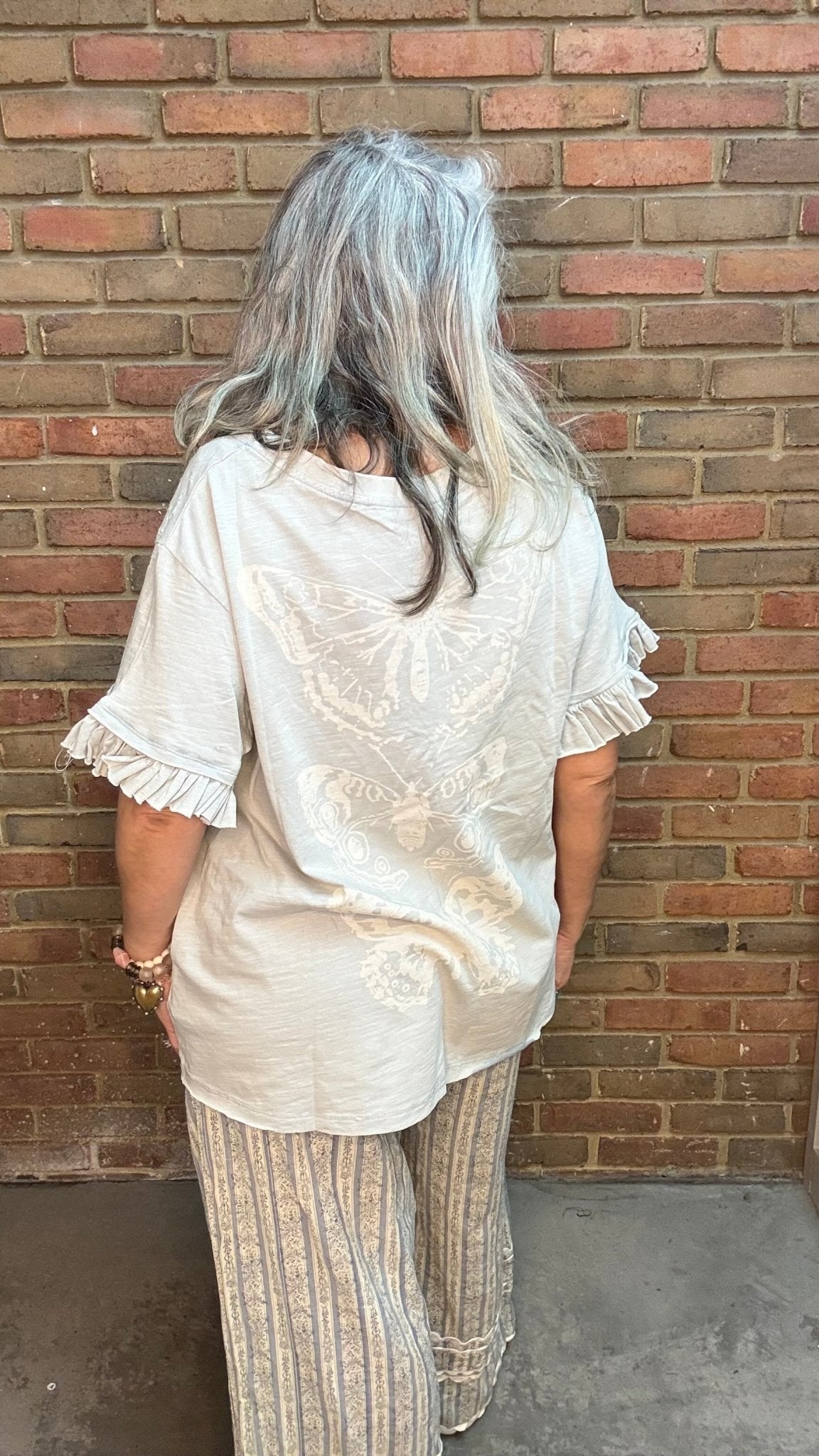 Ruffle Sleeve Butterfly Top - Vintage Vault Boutique