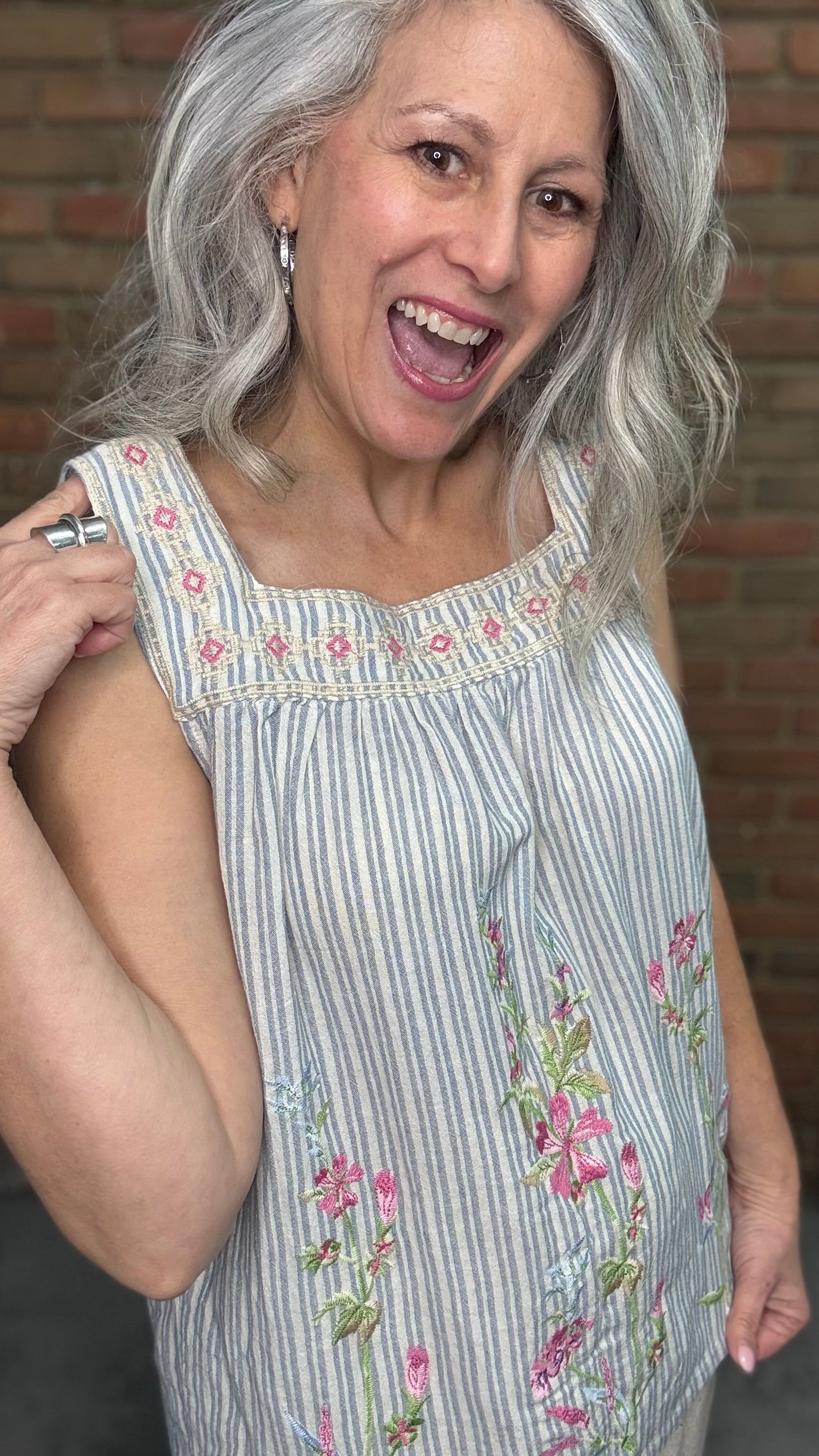 Linen Stripe Smock Tank