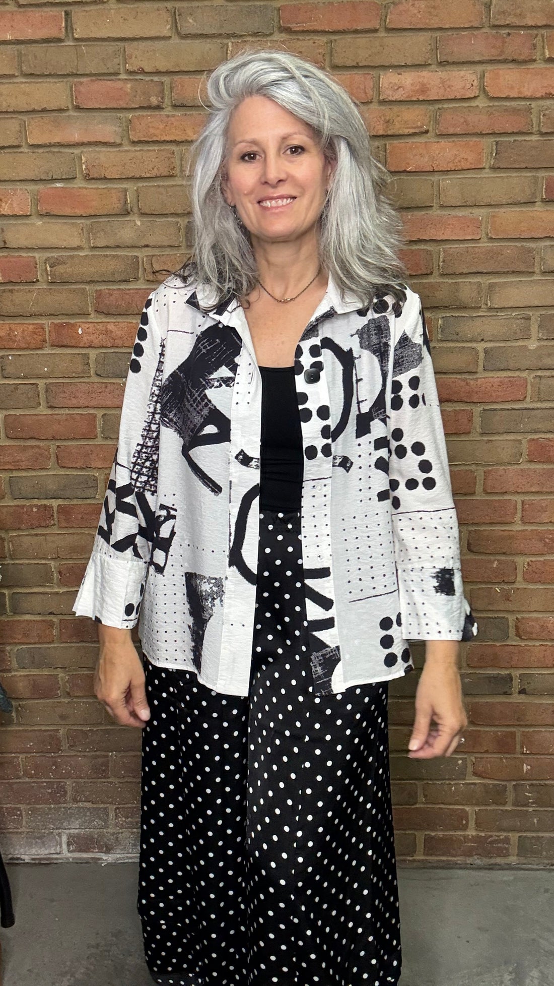Black &amp; White Short Shirt 