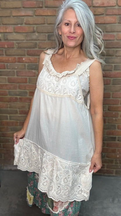 Ivory Pocket Camisole Dress - Vintage Vault Boutique