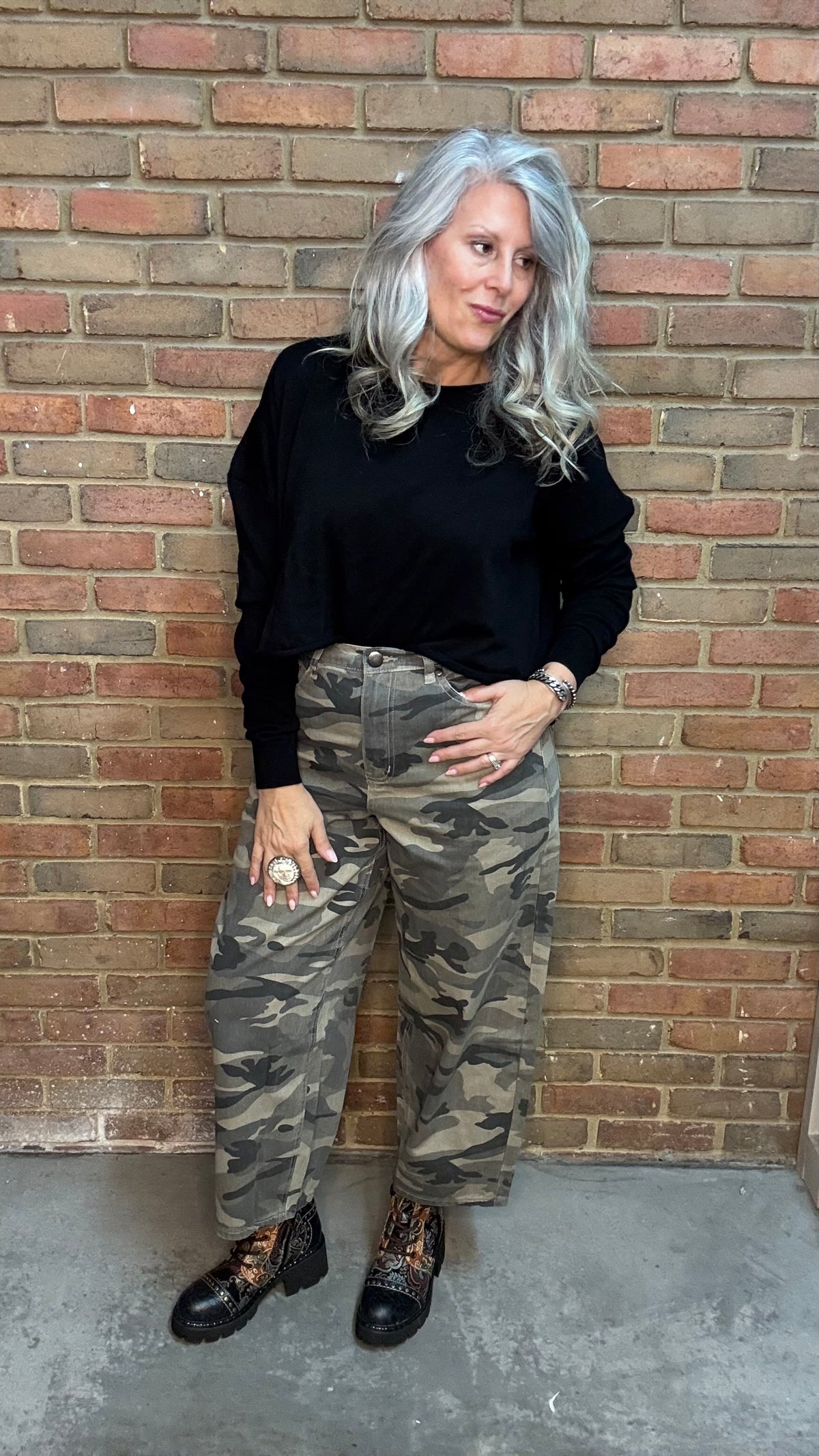 Camo Barrel Jeans