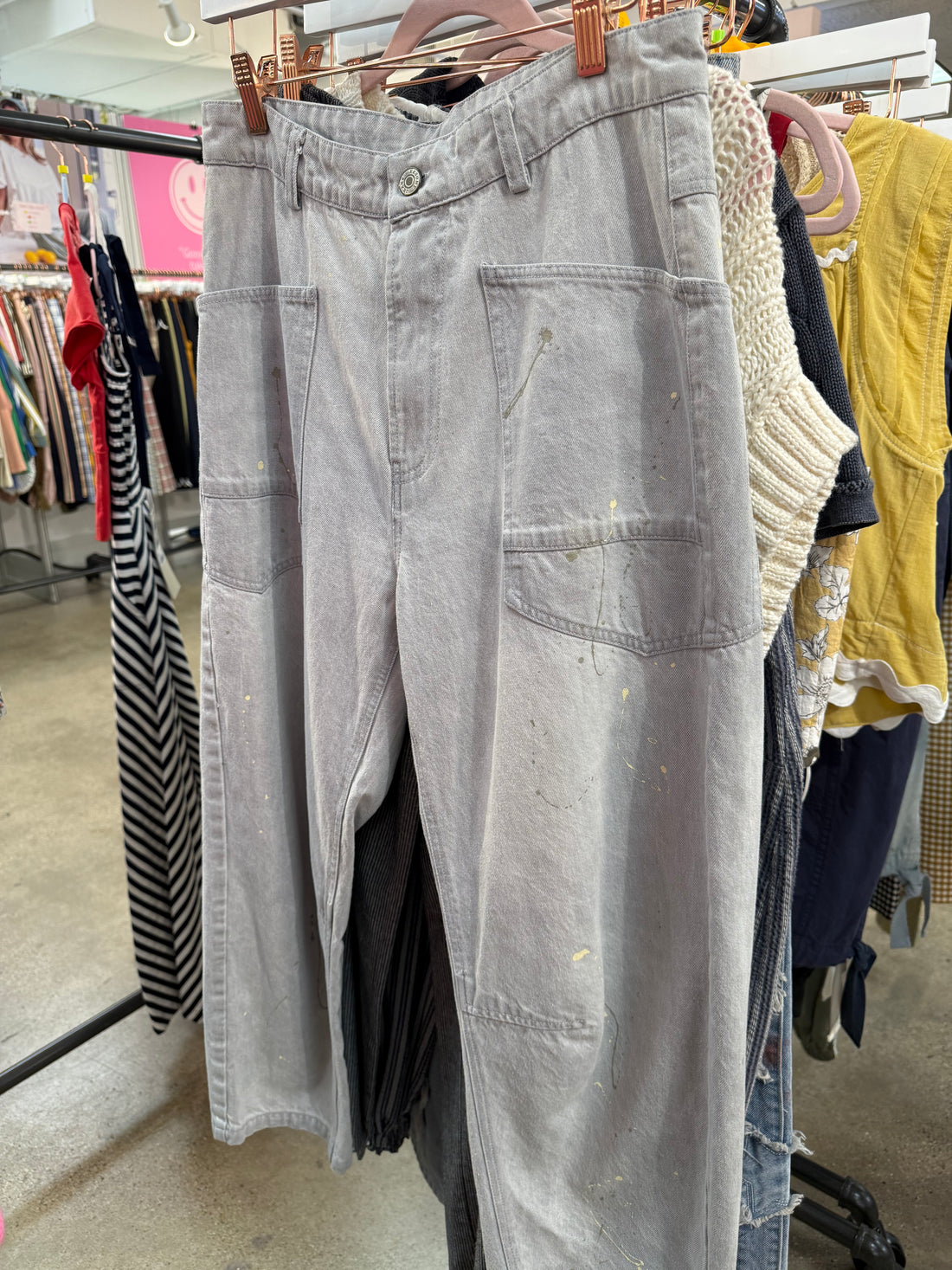 Oyster Grey Big Pocket Jeans
