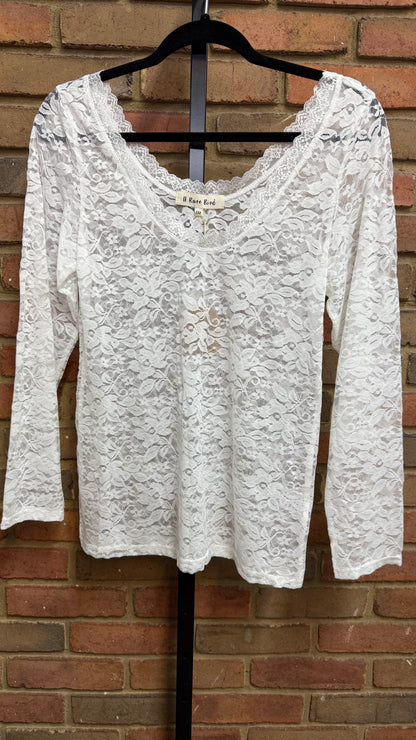 Off-White Lace Layering Top