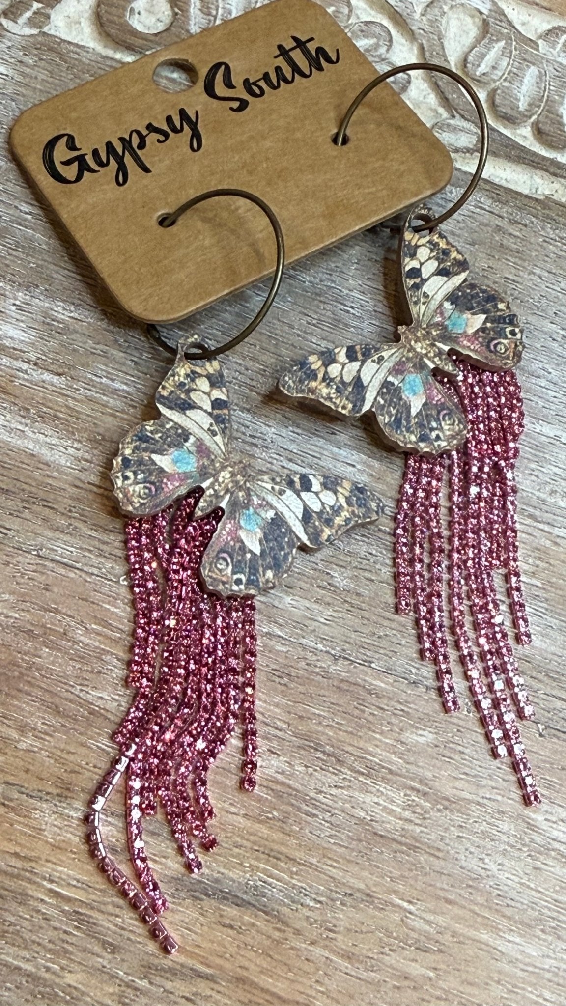Butterfly Bling Earring - Vintage Vault Boutique