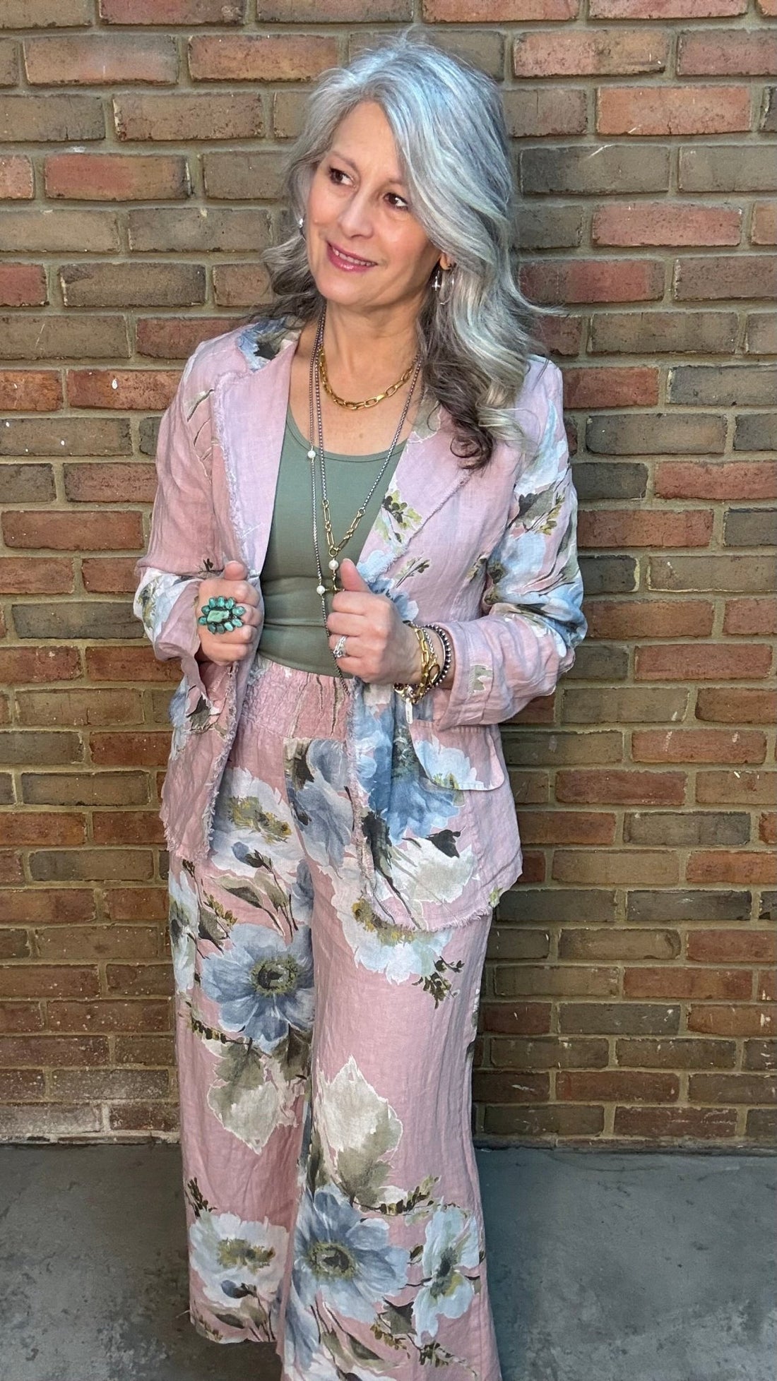 One Button Print Jacket - Vintage Vault Boutique