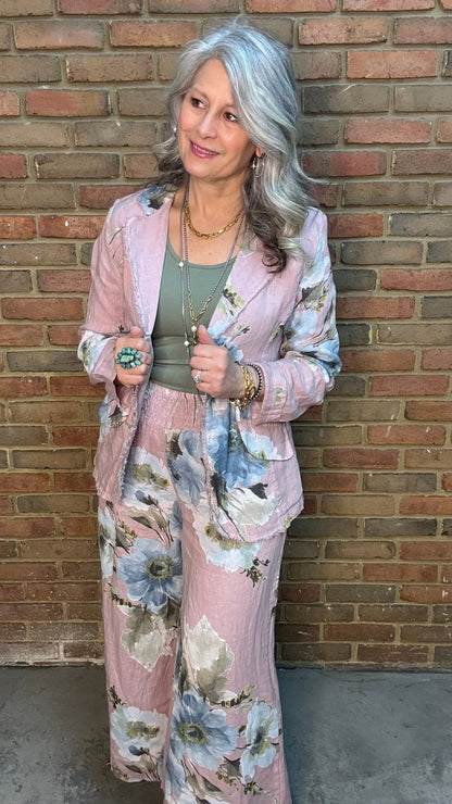 One Button Print Jacket - Vintage Vault Boutique