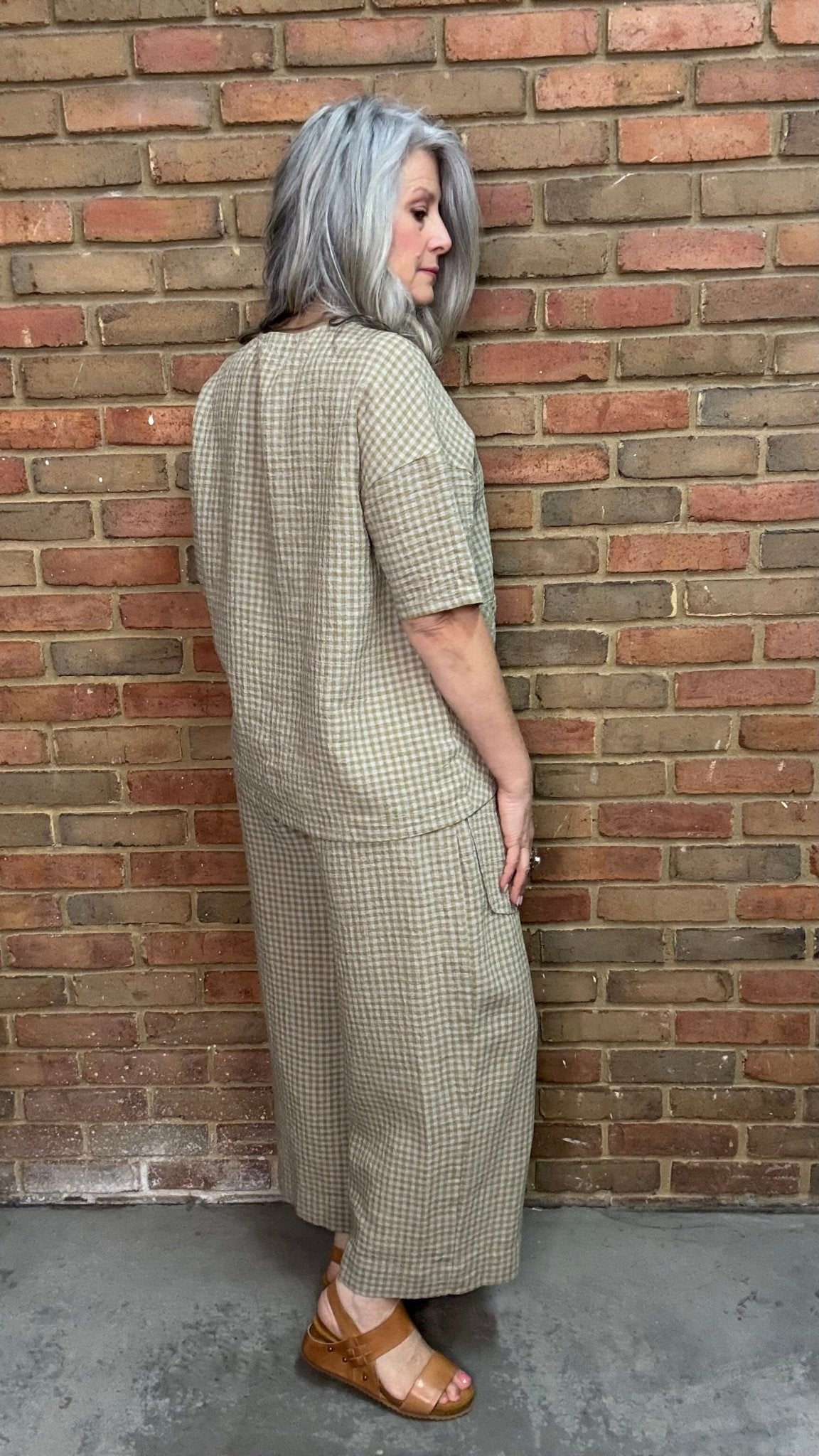 Moira Butter Check Top - Vintage Vault Boutique