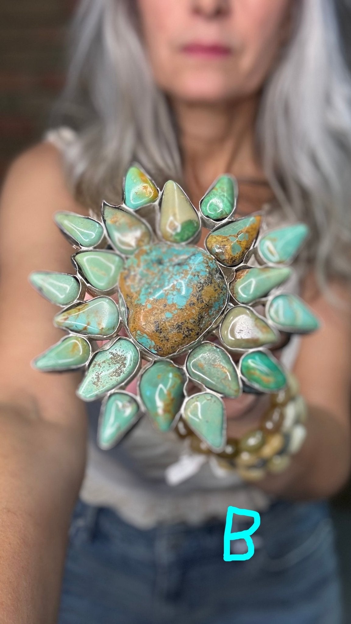Large Turquoise Cuff - Vintage Vault Boutique