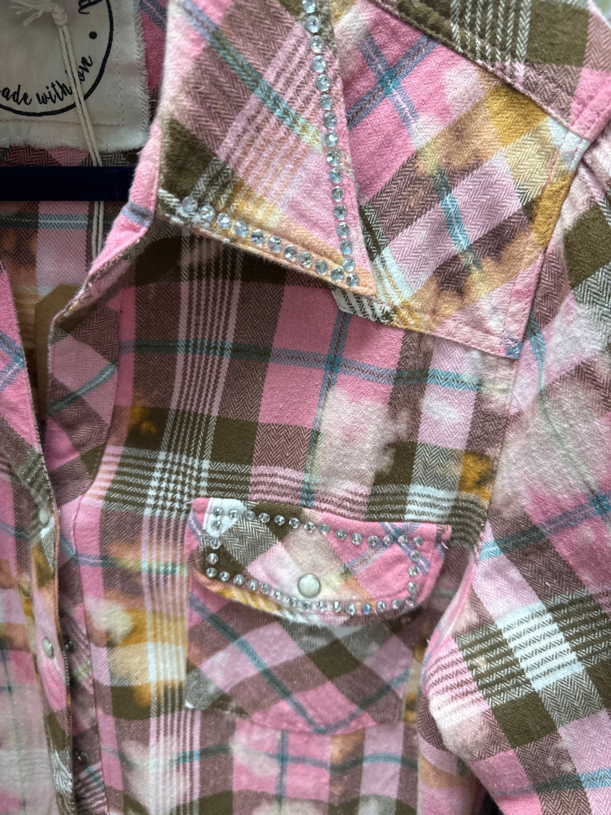Pink Plaid Snap Front - Vintage Vault Boutique