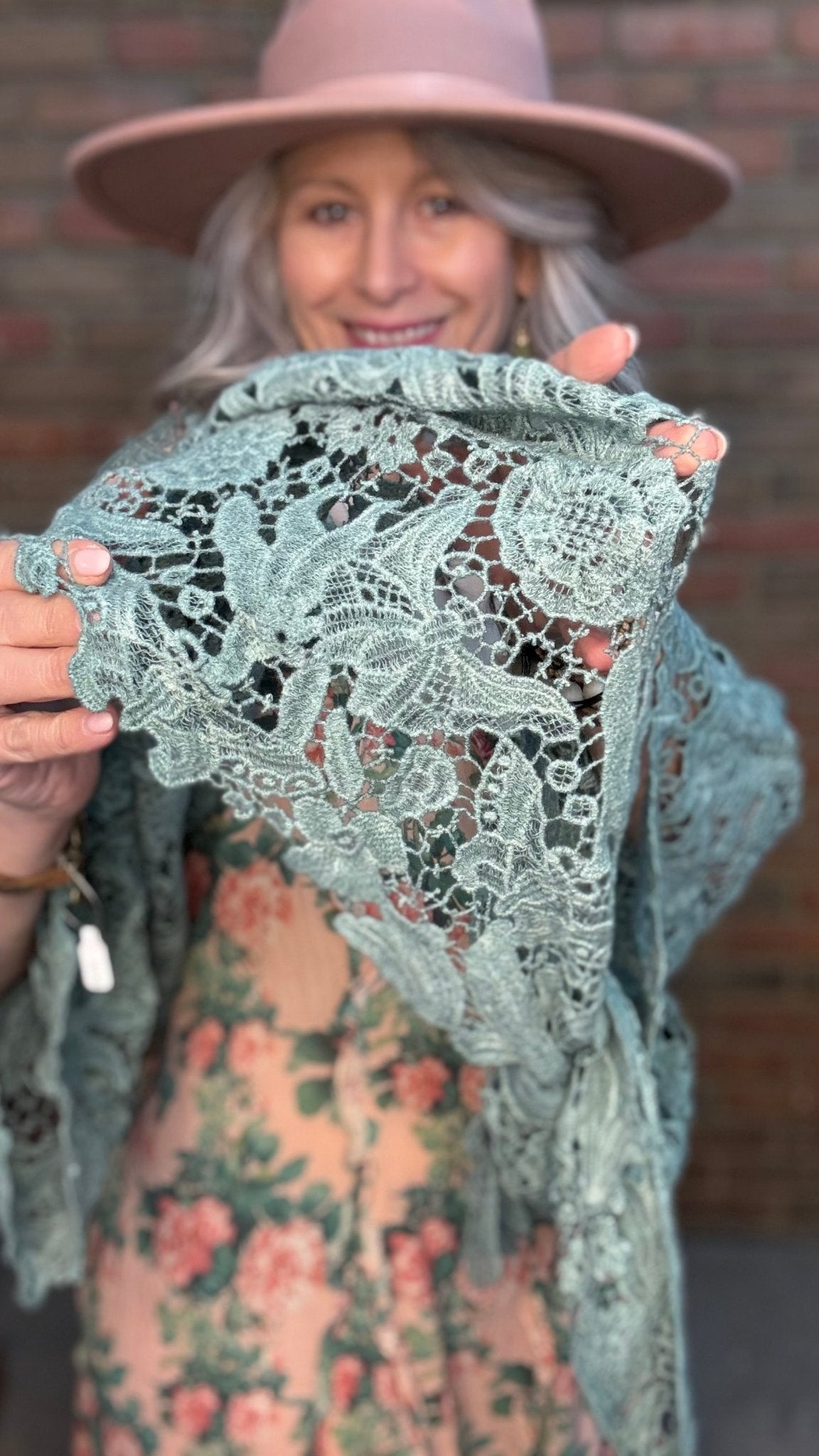Crochet Butterfly Throw Over Cardigan - Vintage Vault Boutique
