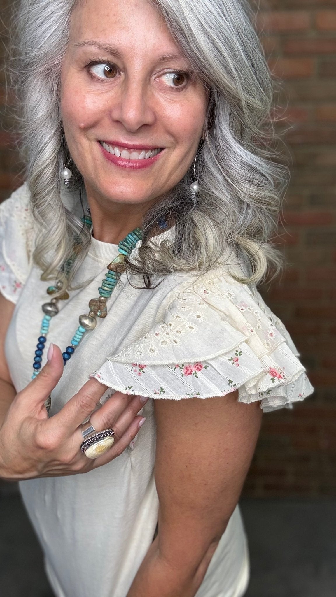 Printed Ruffle Cap Sleeve Top - Vintage Vault Boutique
