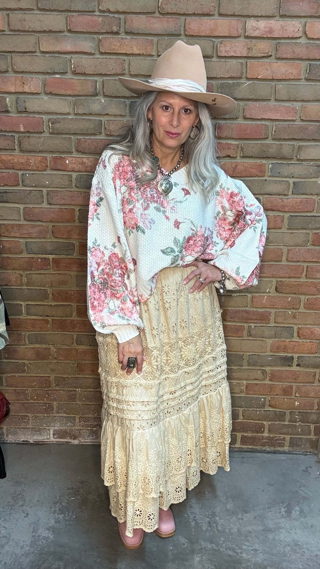 Serendipity Lace Maxi Skirt - Caramel