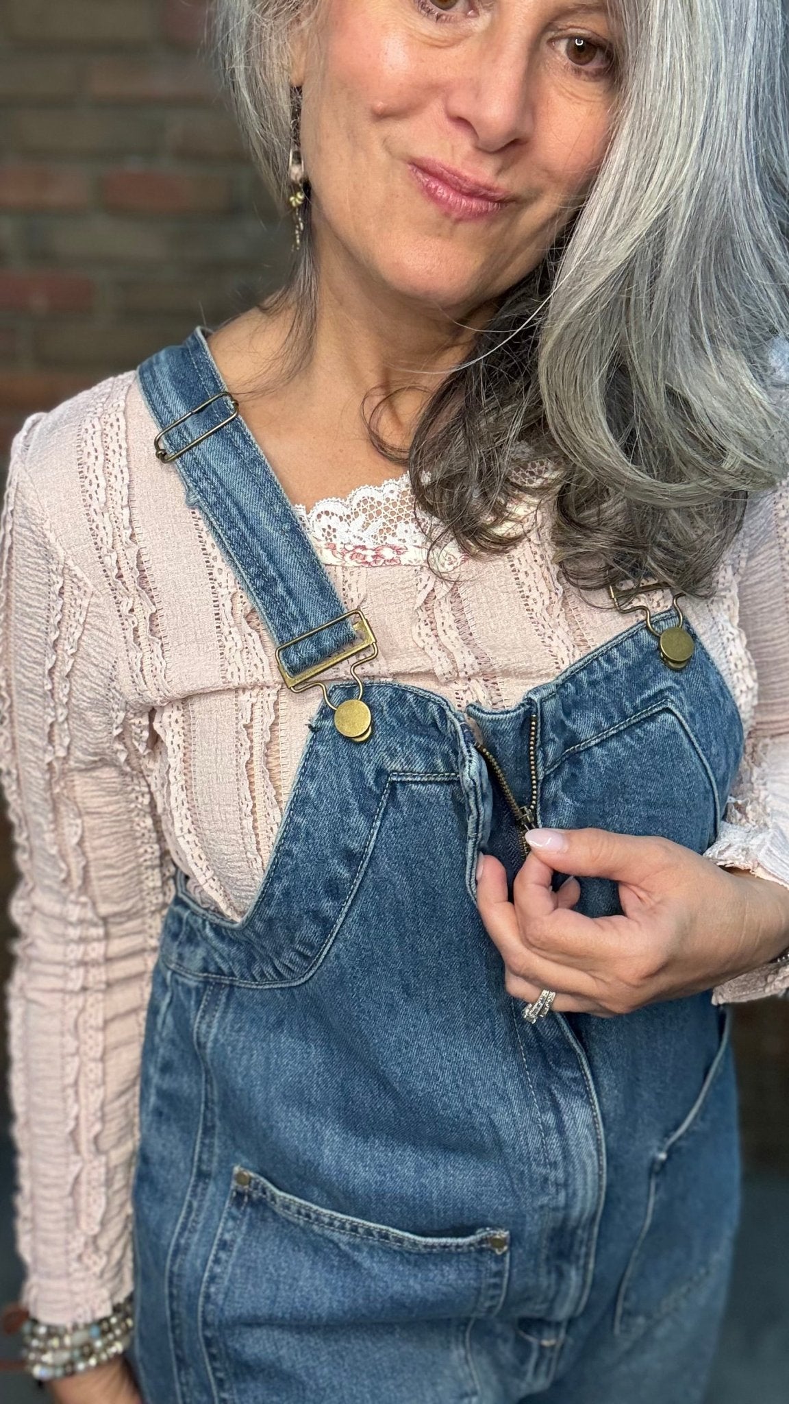 Wide-Leg Denim Overalls - Vintage Vault Boutique