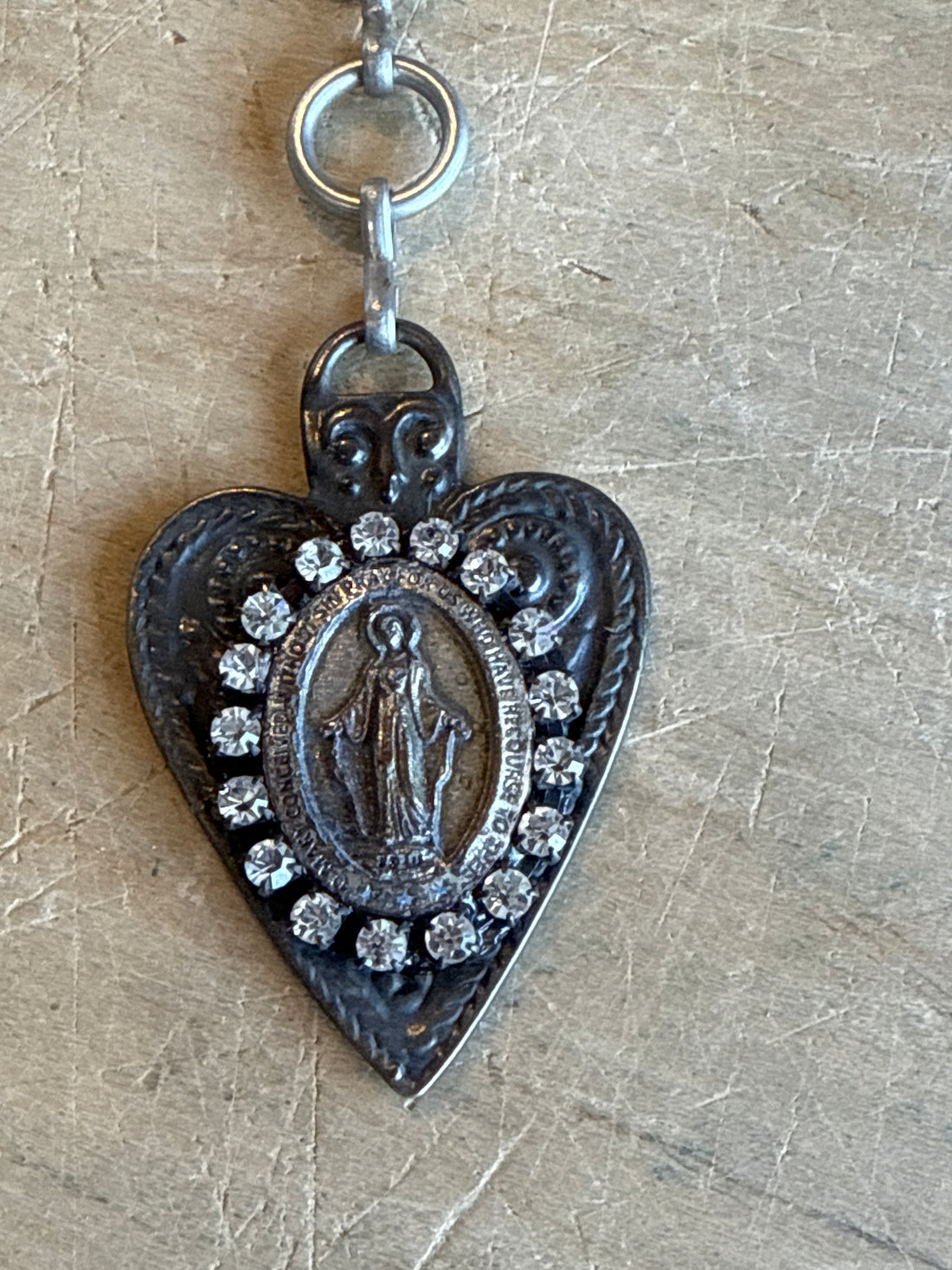 Long Silver Necklace with Pendant