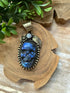 Labradorite and Moonstone Skull Tibetan Pendant - Vintage Vault Boutique
