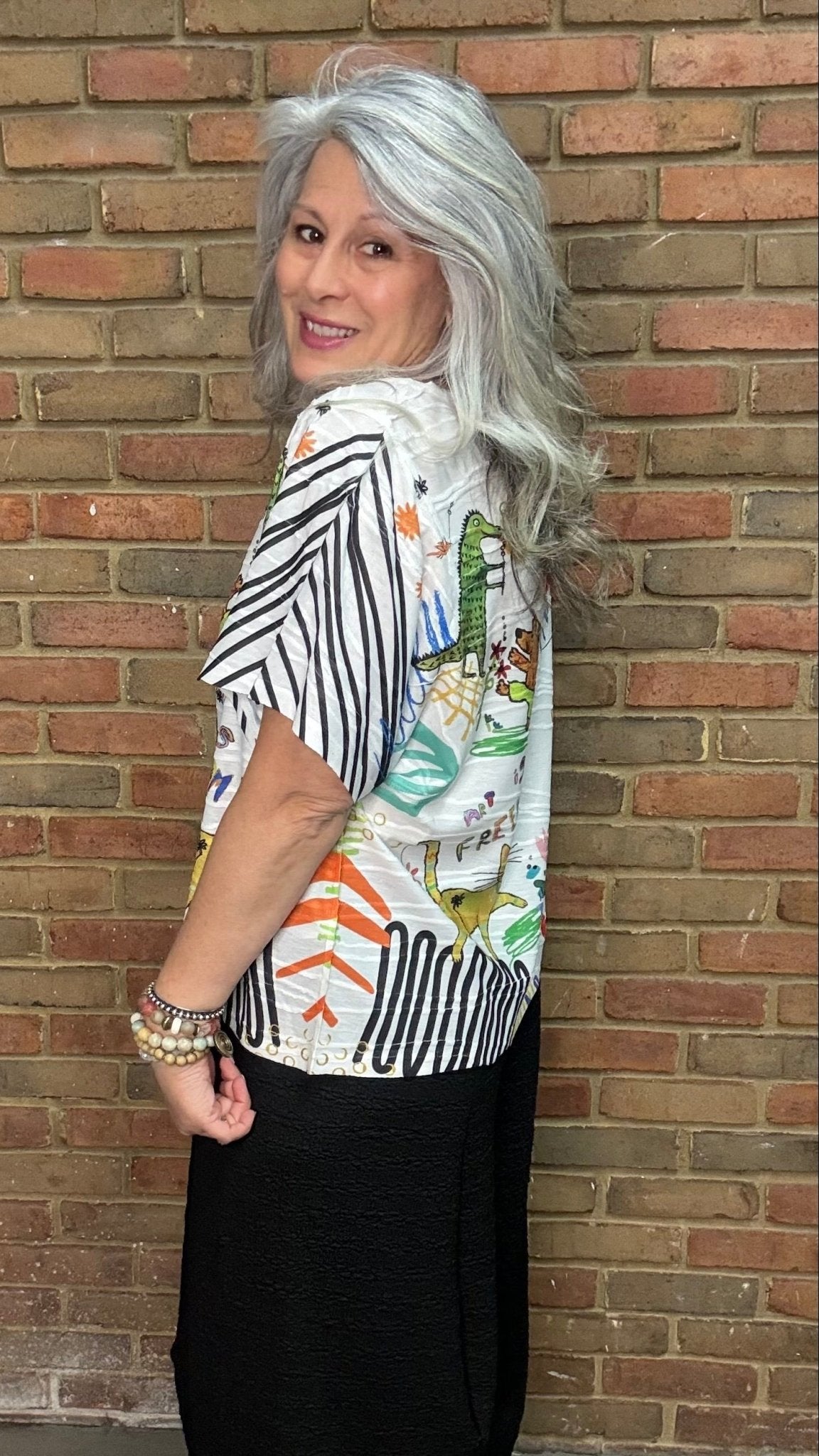Freedom Park Round Neck Top - Vintage Vault Boutique