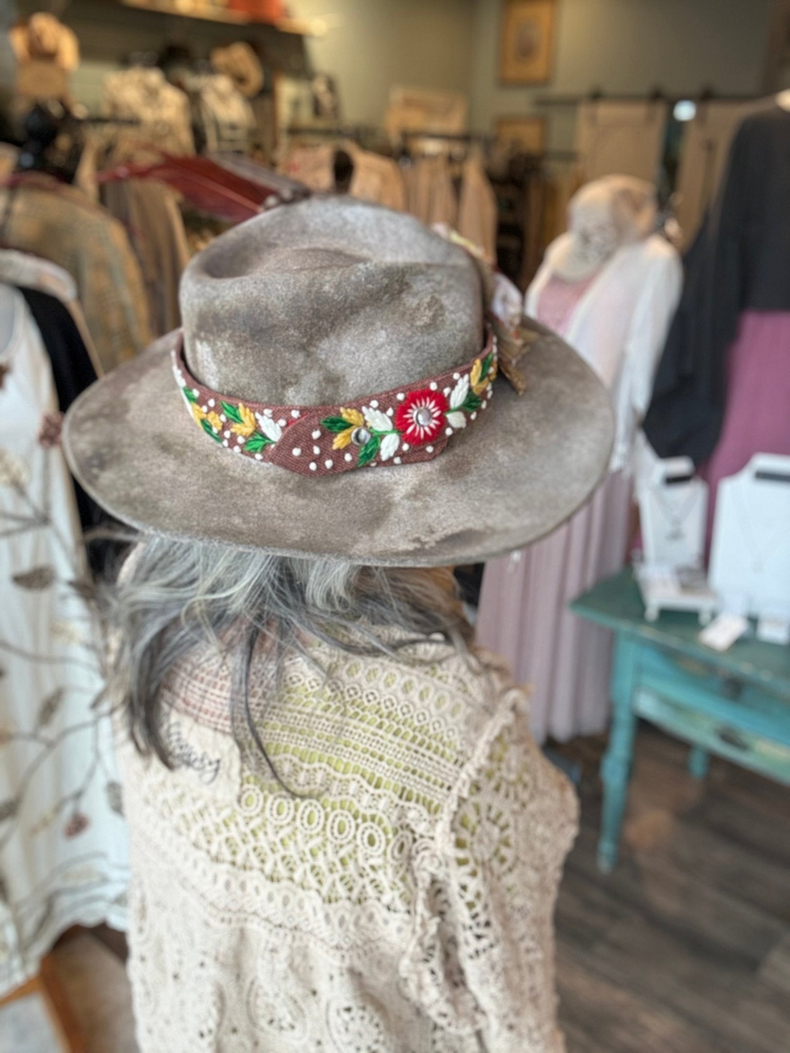 Embroidery Band Hat by A Rare Bird - Vintage Vault Boutique