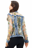 Denim Jacket with Multicolor Embroidery