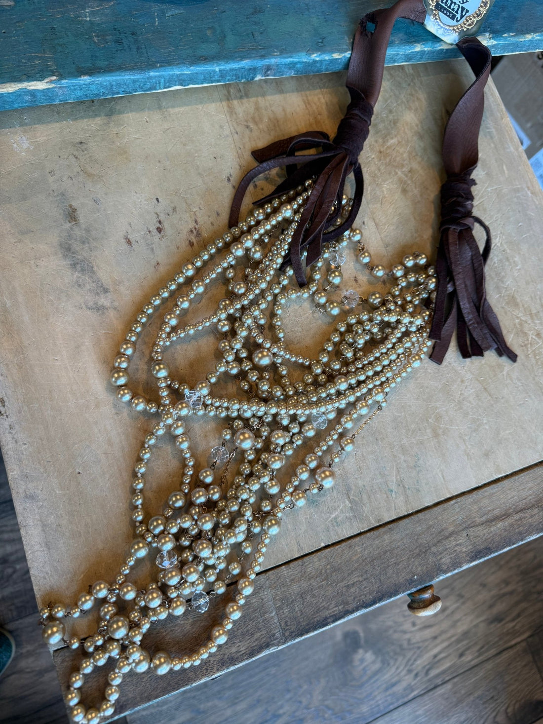 Dripping in Pearls - Champagne Necklace - Vintage Vault Boutique