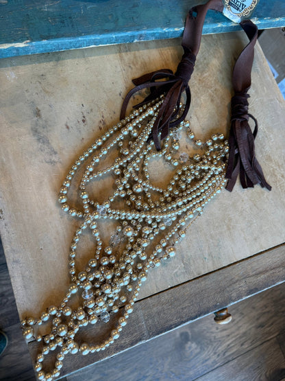 Dripping in Pearls - Champagne Necklace - Vintage Vault Boutique