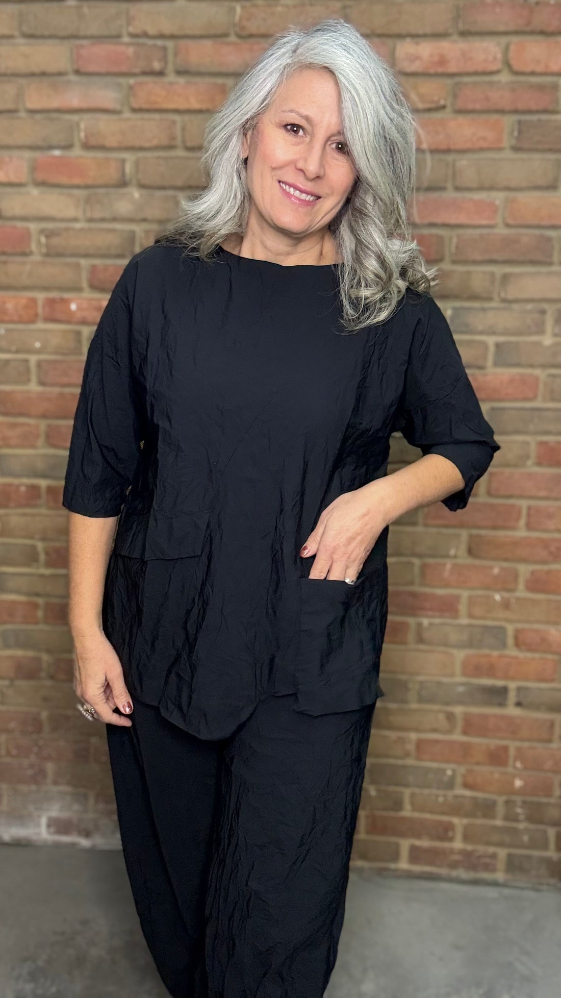 Black Thea Parachute Top