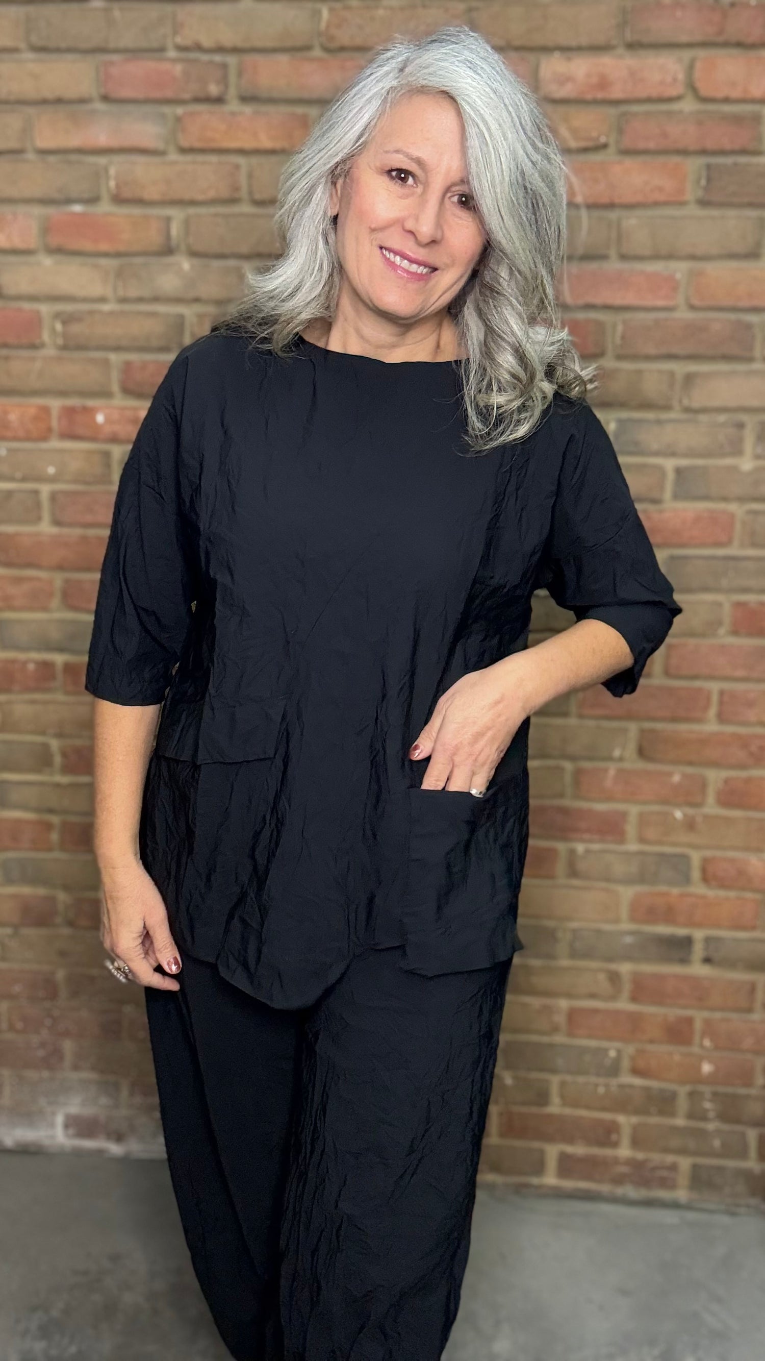 Black Thea Parachute Top