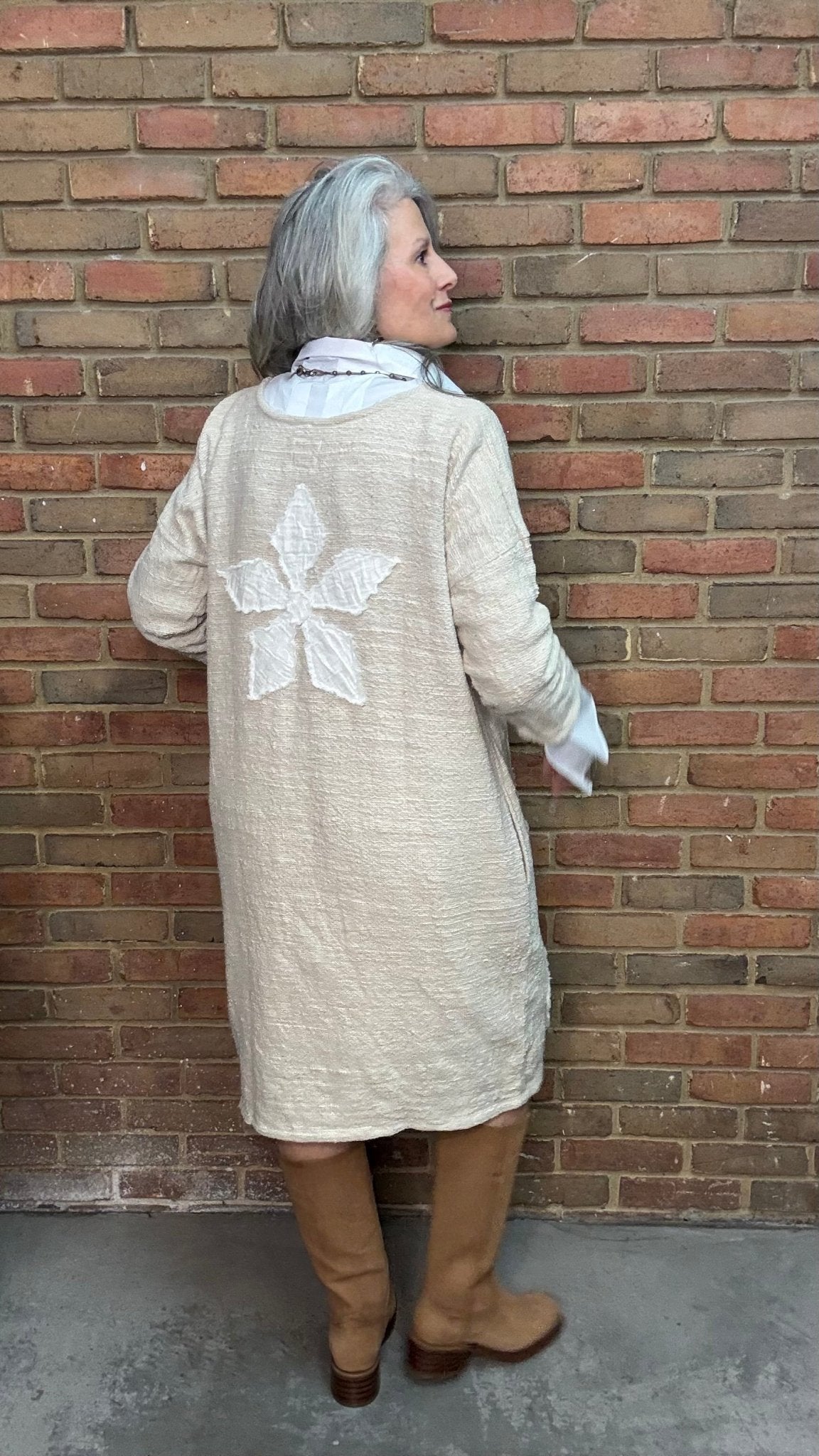 Ivory Diamond Applique Dress - Vintage Vault Boutique