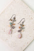 Namaste Czech Glass, Pink Abalone, Freshwater Pearl Cluster Earrings E021 - Vintage Vault Boutique