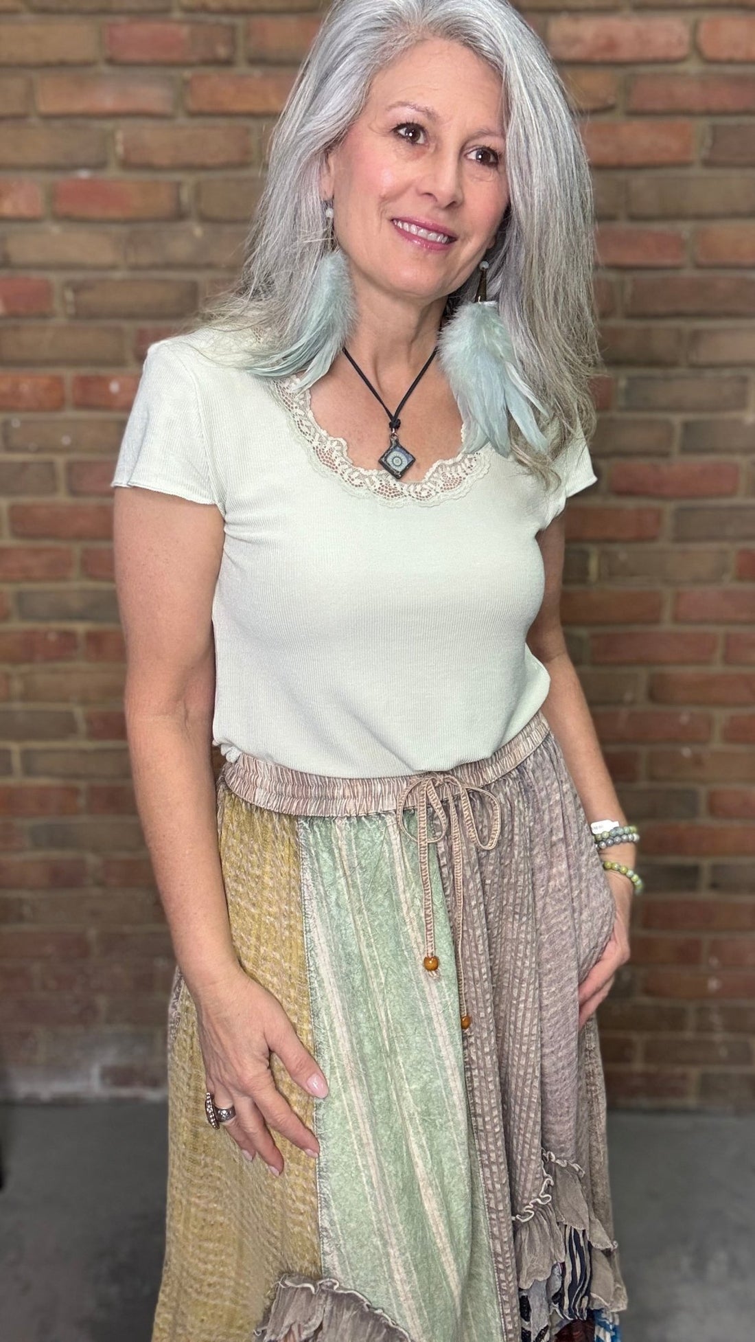 Tea Green Ribbed Short Sleeve Top - Vintage Vault Boutique