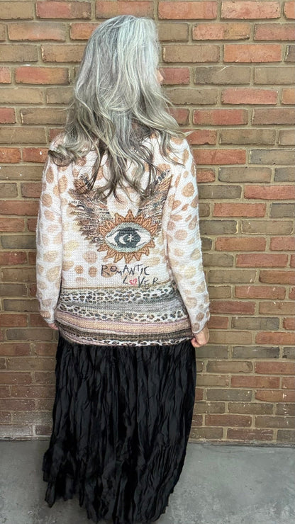 Romantic Lover Print Sweater - Vintage Vault Boutique