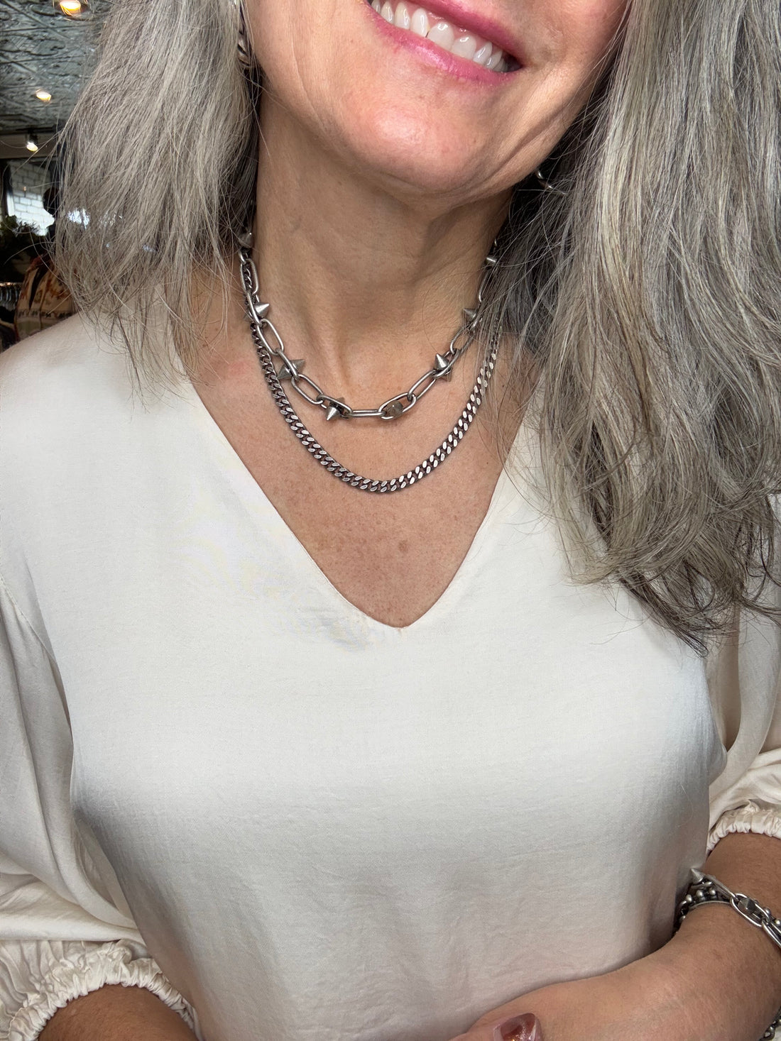 Oakley Necklace in Antique Silver