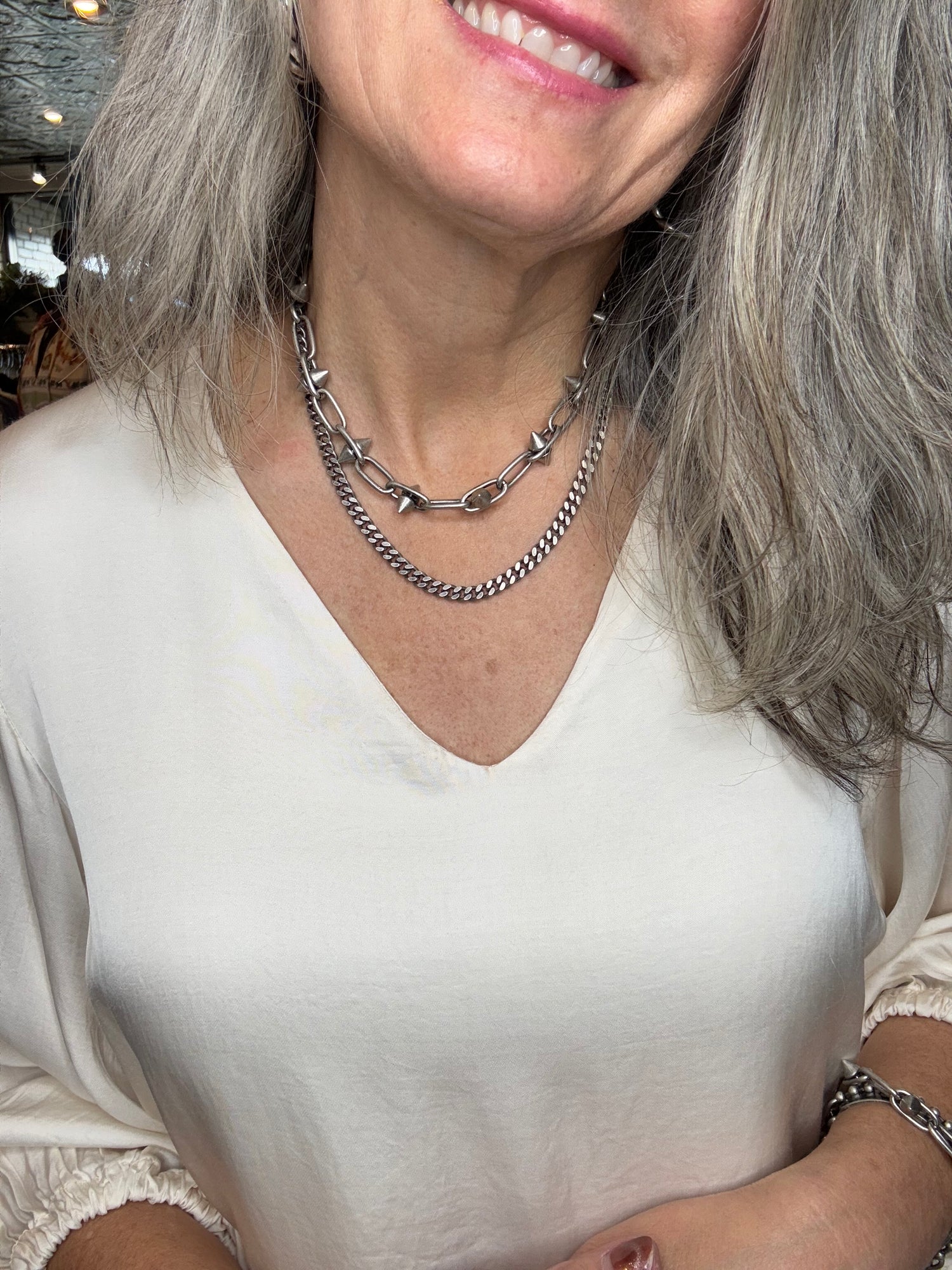 Oakley Necklace in Antique Silver