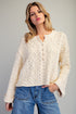 Oatmeal Cable Knit Henley Sweater - Vintage Vault Boutique