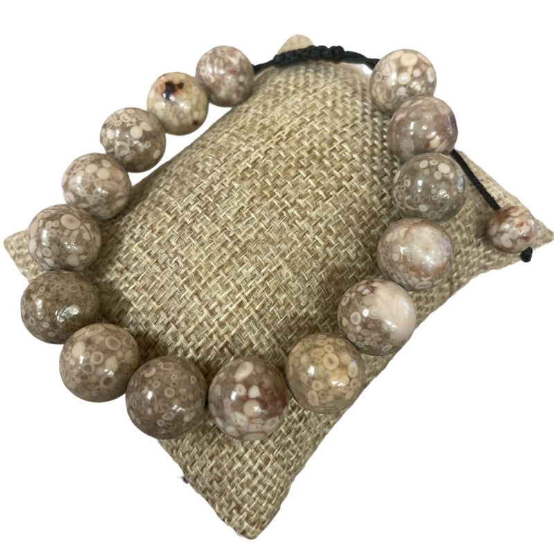 12mm Semi-Precious Stone Adjustable Bracelet