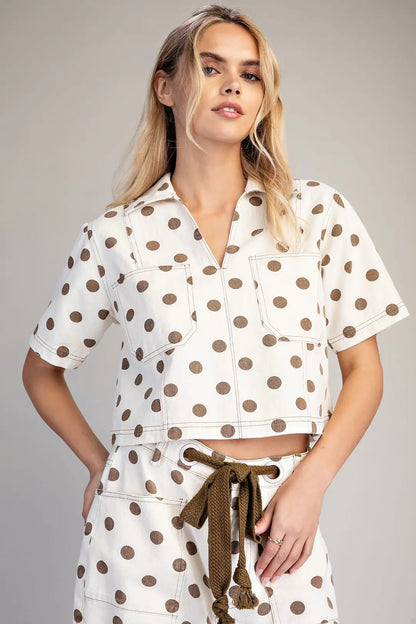 Polka Dot Boxy Top