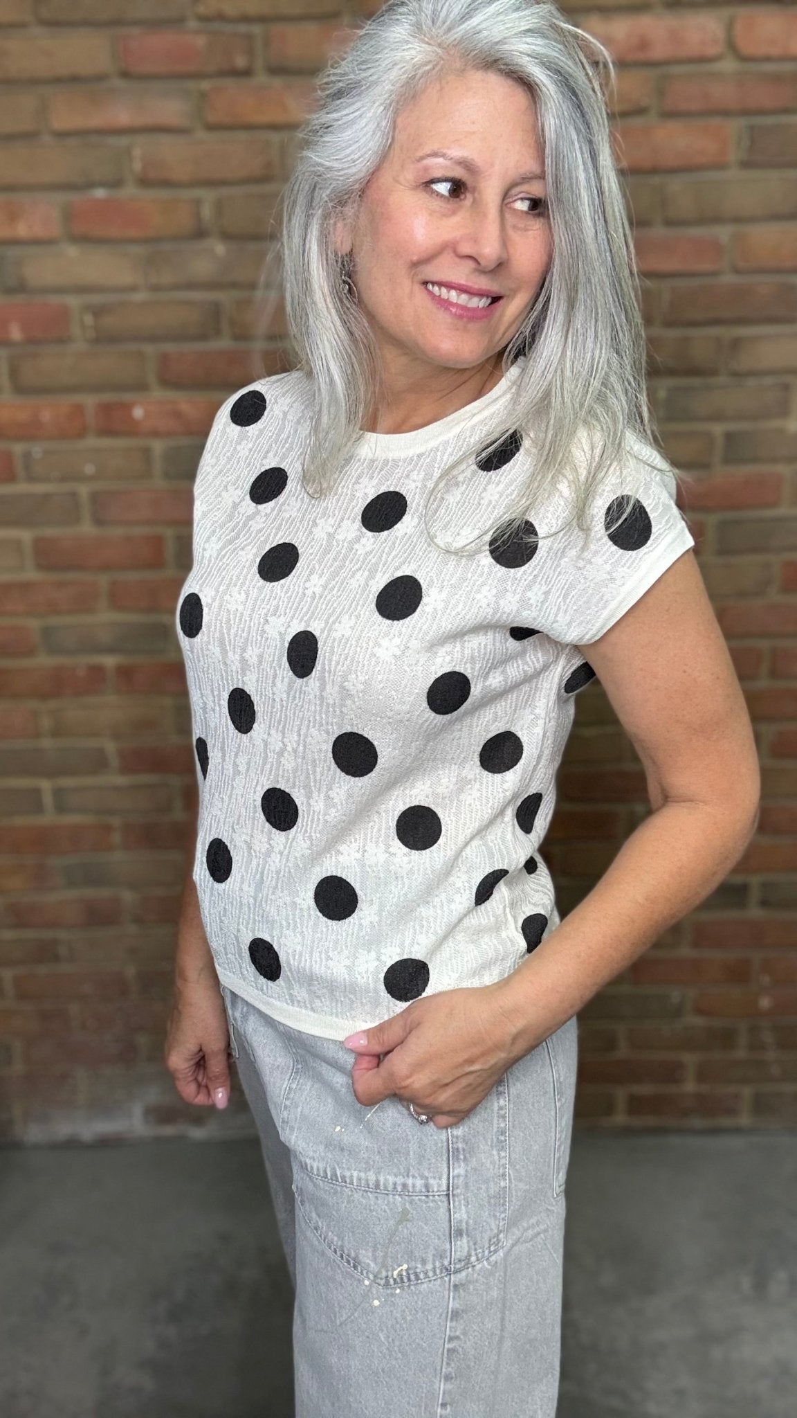Polka Dot Cap Sleeve Top - Vintage Vault Boutique