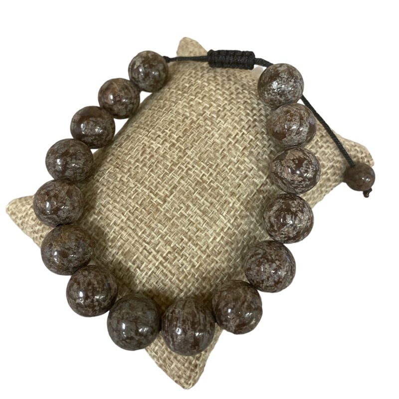 12mm Semi - Precious Stone Adjustable Bracelet - Vintage Vault Boutique