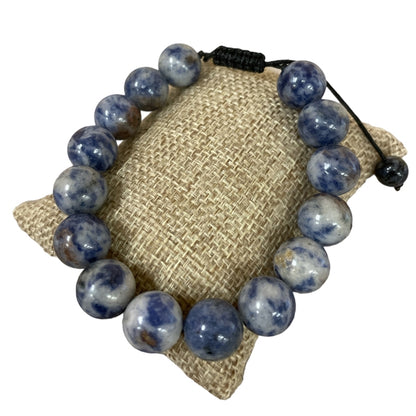 12mm Semi-Precious Stone Adjustable Bracelet