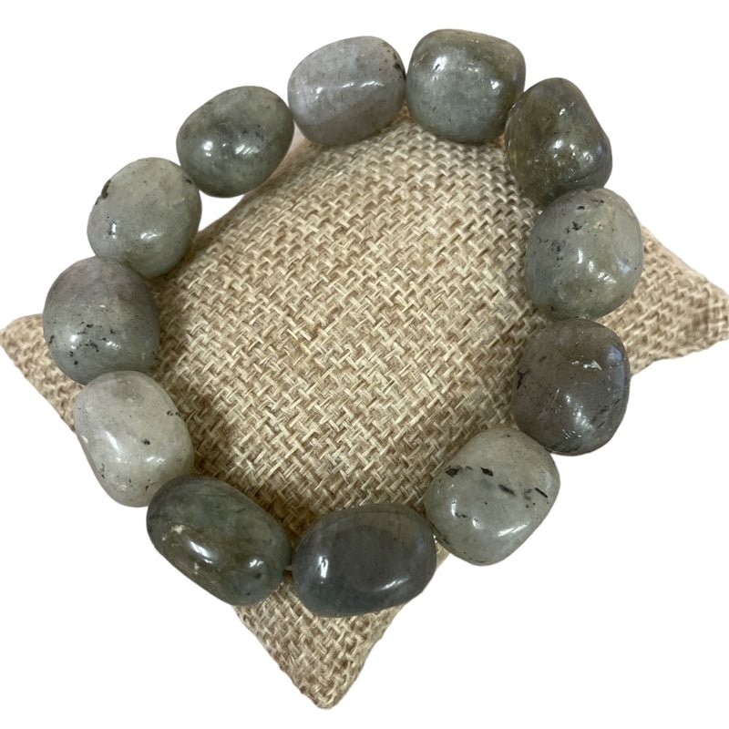 Large Semi - Precious Stone Stretch Bracelet - Vintage Vault Boutique