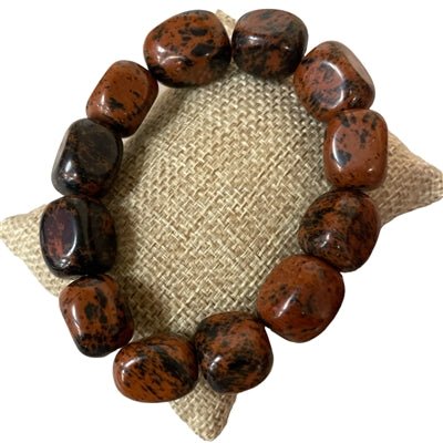 Large Semi - Precious Stone Stretch Bracelet - Vintage Vault Boutique